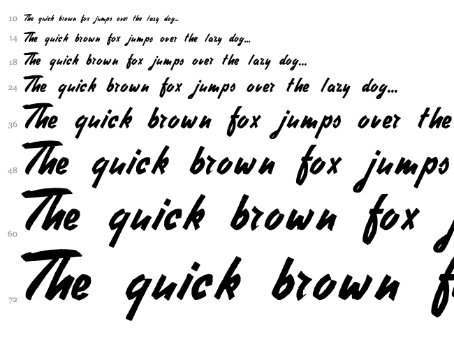 Stephens Heavy Writing font waterfall